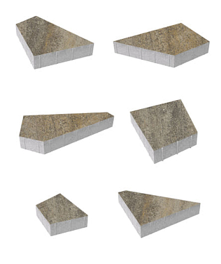 Тротуарная плитка ОРИГАМИ - Искусственный камень Базальт, комплект из 6 видов плит