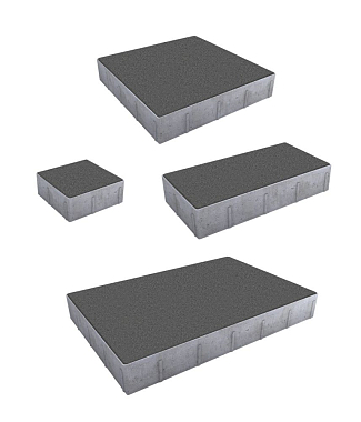 Тротуарная плитка Грандо - Стандарт Серый, комплект из 4 видов плит
