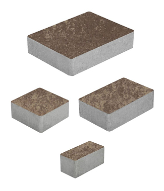 Тротуарная плитка МЮНХЕН - Листопад гладкий Хаски, комплект из 4 видов плит