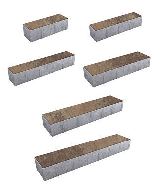 Тротуарная плитка ПАРКЕТ - Листопад гладкий Хаски, комплект из 6 видов плит