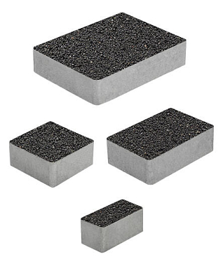 Тротуарная плитка МЮНХЕН - Гранит Черный, комплект из 4 видов плит