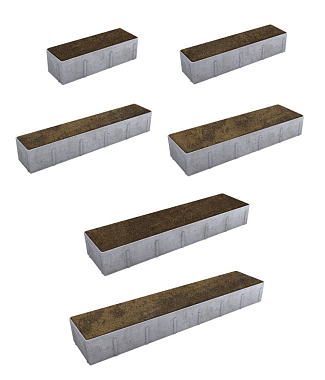 Тротуарная плитка ПАРКЕТ - Листопад гранит Мокко, комплект из 6 видов плит