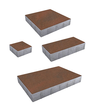 Тротуарная плитка Грандо - Листопад гранит Клинкер, комплект из 4 видов плит