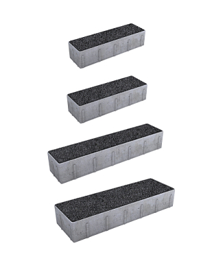 Тротуарная плитка ПАРКЕТ - Стоунмикс Черный, комплект из 4 видов плит