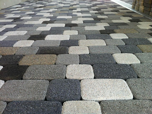 Тротуарная плитка КЛАССИКО - Гранит Черный, комплект из 2 видов плит