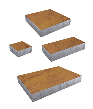 Тротуарная плитка Грандо - Листопад гладкий Каир, комплект из 4 видов плит
