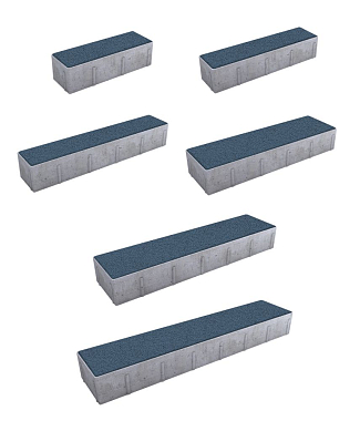 Тротуарная плитка ПАРКЕТ - Гранит Синий, комплект из 6 видов плит
