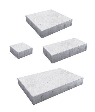 Тротуарная плитка Грандо - Стоунмикс Белый, комплект из 4 видов плит