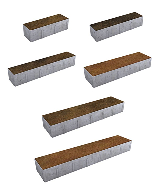 Тротуарная плитка ПАРКЕТ - Листопад гранит Саванна, комплект из 6 видов плит