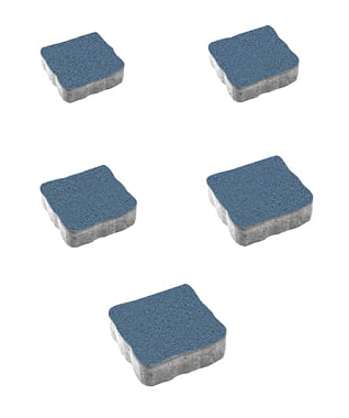 Тротуарная плитка АНТИК - Стандарт Синий, комплект из 5 видов плит