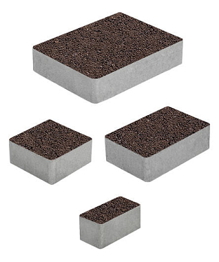 Тротуарная плитка МЮНХЕН - Гранит Коричневый, комплект из 4 видов плит