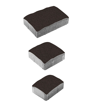 Тротуарная плитка УРИКО - Гранит Коричневый, комплект из 3 видов плит