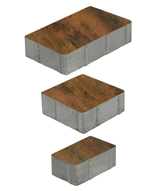 Тротуарная плитка СТАРЫЙ ГОРОД - Листопад гладкий Саванна, комплект из 3 видов плит