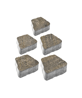 Тротуарная плитка АНТИК - Искусственный камень Базальт, комплект из 5 видов плит