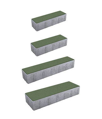 Тротуарная плитка ПАРКЕТ - Стандарт Зеленый, комплект из 4 видов плит