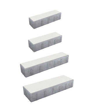 Тротуарная плитка ПАРКЕТ - Стандарт Белый, комплект из 4 видов плит