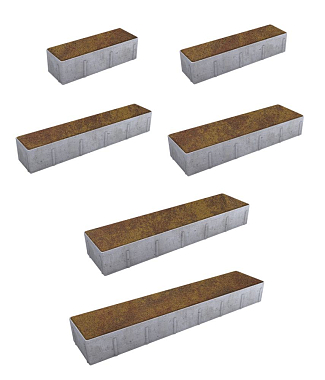Тротуарная плитка ПАРКЕТ - Листопад гранит Осень, комплект из 6 видов плит