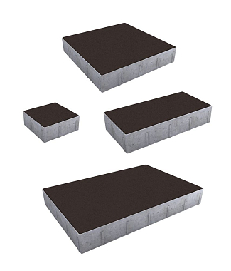 Тротуарная плитка Грандо - Стандарт Коричневый, комплект из 4 видов плит
