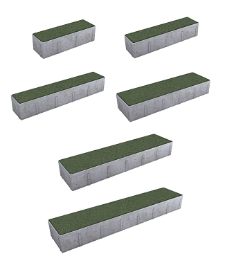 Тротуарная плитка ПАРКЕТ - Гранит Зеленый, комплект из 6 видов плит