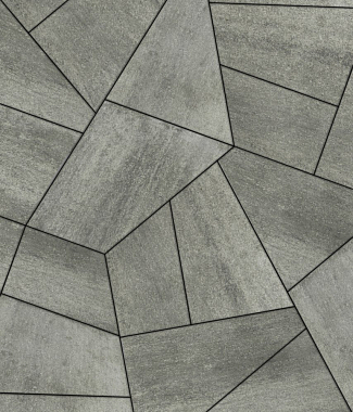Тротуарная плитка ОРИГАМИ - Искусственный камень Шунгит, комплект из 6 видов плит