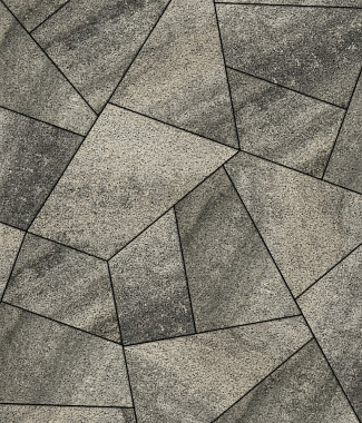 Тротуарная плитка ОРИГАМИ - Листопад гранит Антрацит, комплект из 6 видов плит