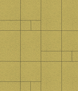Тротуарная плитка Грандо - Стандарт Желтый, комплект из 4 видов плит