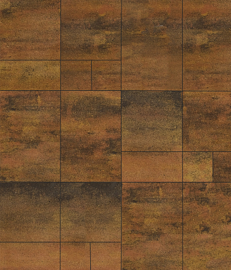 Тротуарная плитка Грандо - Листопад гладкий Саванна, комплект из 4 видов плит