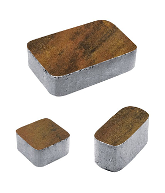 Тротуарная плитка КЛАССИКО - Листопад гладкий Саванна, комплект из 3 видов плит