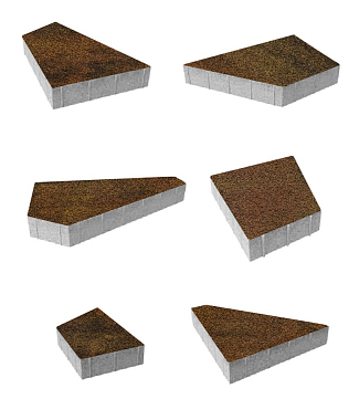 Тротуарная плитка ОРИГАМИ - Листопад гранит Саванна, комплект из 6 видов плит