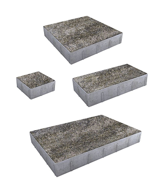 Тротуарная плитка Грандо - Искусственный камень Габбро, комплект из 4 видов плит