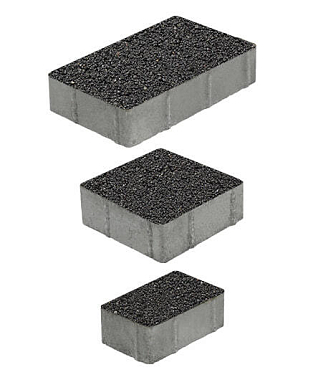 Тротуарная плитка СТАРЫЙ ГОРОД - Гранит Чёрный, комплект из 3 видов плит