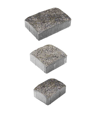 Тротуарная плитка УРИКО - Искусственный камень Габбро, комплект из 3 видов плит