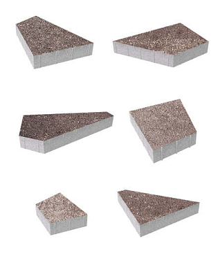 Тротуарная плитка ОРИГАМИ - Искусственный камень Плитняк, комплект из 6 видов плит