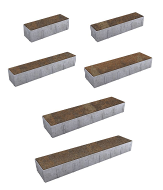 Тротуарная плитка ПАРКЕТ - Листопад гранит Клен, комплект из 6 видов плит