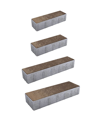 Тротуарная плитка ПАРКЕТ - Листопад гладкий Хаски, комплект из 4 видов плит