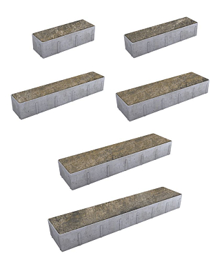 Тротуарная плитка ПАРКЕТ - Искусственный камень Базальт, комплект из 6 видов плит