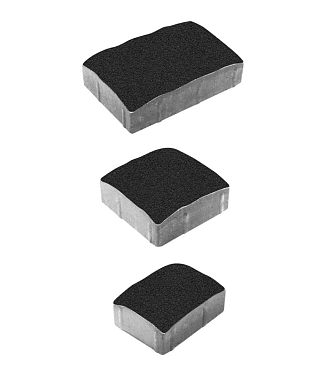 Тротуарная плитка УРИКО - Гранит Черный, комплект из 3 видов плит