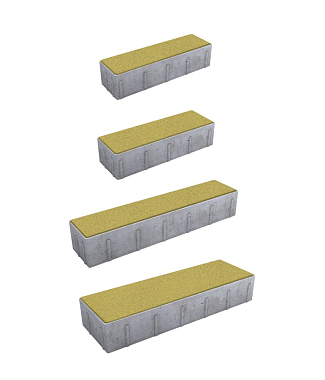 Тротуарная плитка ПАРКЕТ - Стандарт Желтый, комплект из 4 видов плит