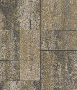 Тротуарная плитка Грандо - Искусственный камень Базальт, комплект из 4 видов плит