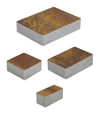 Тротуарная плитка МЮНХЕН - Листопад гладкий Осень, комплект из 4 видов плит