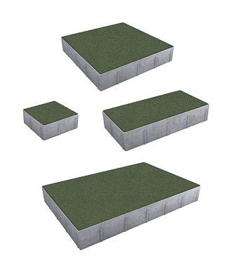 Тротуарная плитка Грандо - Гранит Зеленый, комплект из 4 видов плит