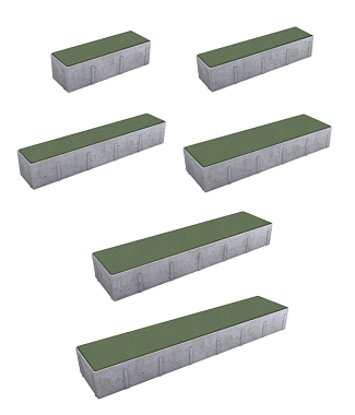 Тротуарная плитка ПАРКЕТ - Стандарт Зеленый, комплект из 6 видов плит