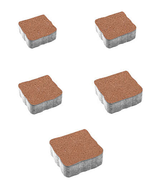 Тротуарная плитка АНТИК - Гранит Оранжевый, комплект из 5 видов плит