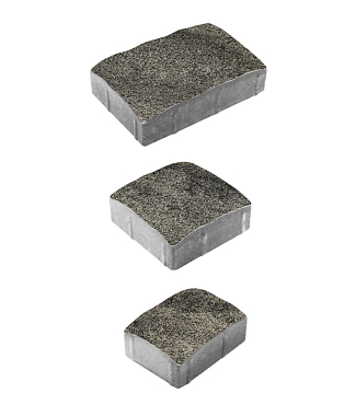Тротуарная плитка УРИКО - Листопад гранит Антрацит, комплект из 3 видов плит
