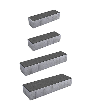 Тротуарная плитка ПАРКЕТ - Стандарт Серый, комплект из 4 видов плит