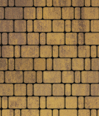 Тротуарная плитка КЛАССИКО - Листопад гладкий Янтарь, комплект из 3 видов плит