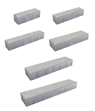 Тротуарная плитка ПАРКЕТ - Гранит Белый, комплект из 6 видов плит