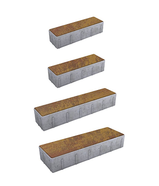Тротуарная плитка ПАРКЕТ - Листопад гладкий Осень, комплект из 4 видов плит