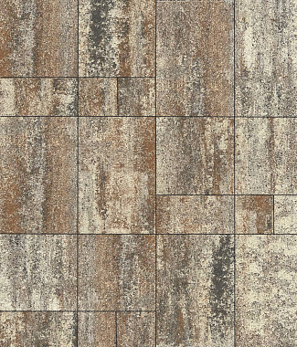 Тротуарная плитка Грандо - Листопад гладкий Песчаник, комплект из 4 видов плит