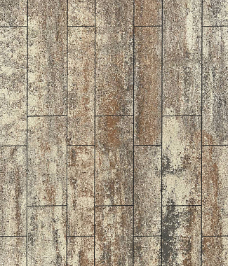Тротуарная плитка ПАРКЕТ - Листопад гладкий Песчаник, комплект из 4 видов плит